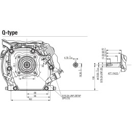 Honda Motor GX200H2-QH-B1-OH 5,8 PK Horizontale Krukas 19,05 mm